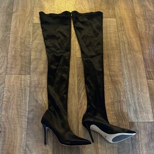 Tony Bianco Black Over-the-Knee Stiletto Boots